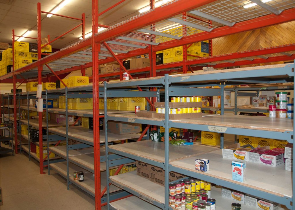 Current view of the Whitehorse food bank shelves.